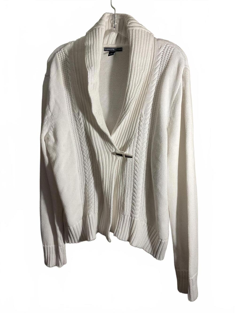 American Living White Button-Up Cardigan Sweater for Women XL